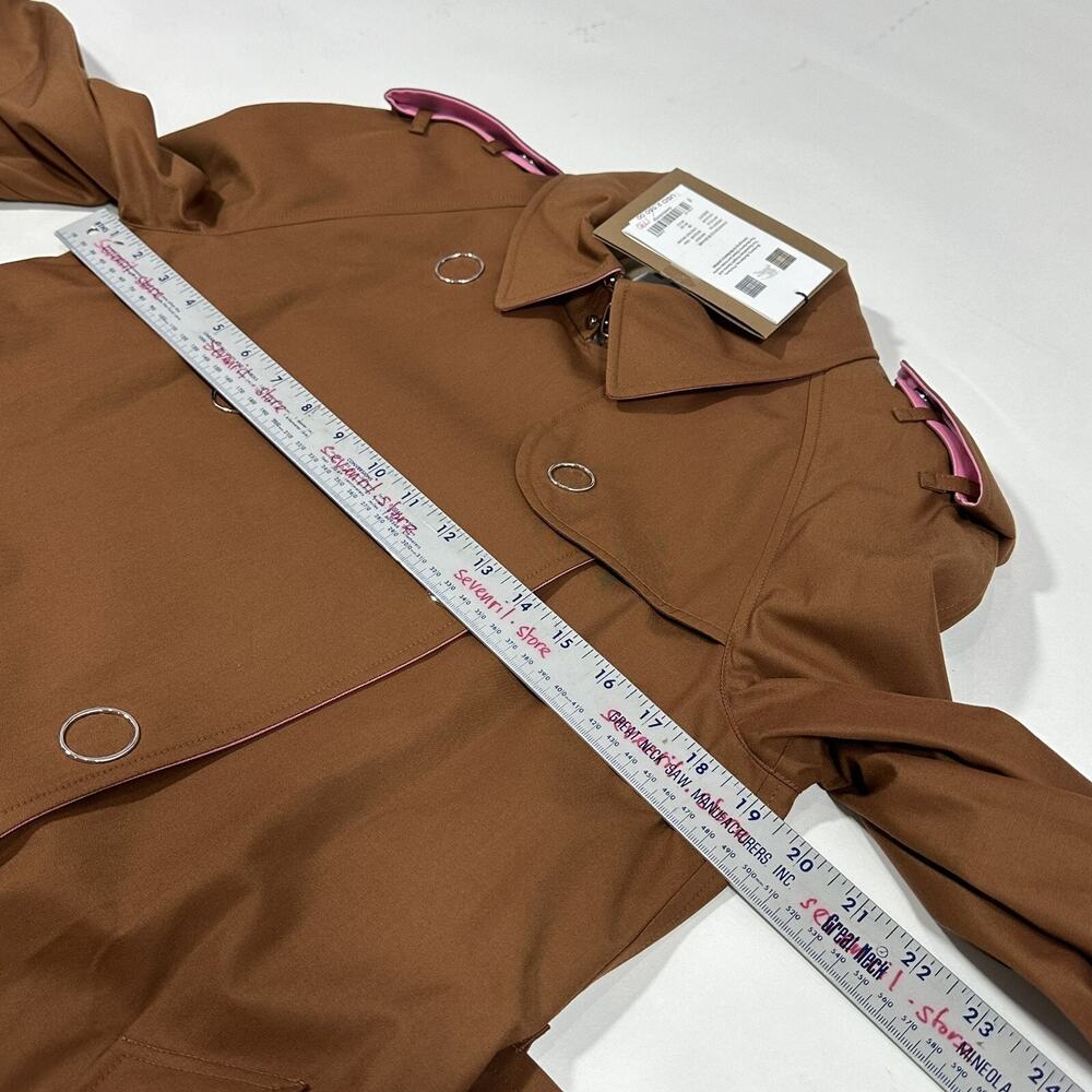 NWT Burberry Wharfbridge Size US 6 Chestnut Brown Gabardine Trench Coat $2,550 - Picture 9 of 15